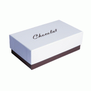 Boîte chocolat à couvercle intérieur or blanc/chocolat 16X9X5.2cm - par 10 - Haute qualité 750g/m²