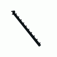 Bras incliné L37,5cm noir satiné - fixation tube ovale 30x15mm - tube rond diam 22mm - 10 crans