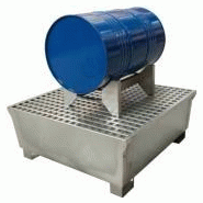 Châssis finition acier galvanisé pour fût métallique ou PE de 60 l à 220 l horizontal à poser sur bac