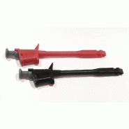 CHAUVIN ARNOUX - Jeu de 2 pic-fils rouges et noirs pour basse tension (30 V AC, 60V DC)