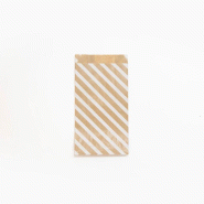Clairefontaine Sachet de 50 pochettes kraft 50 g/m², 12x24+4,5cm, motif Rayures blanches - marron 394109C