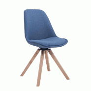 Décoshop26 - Chaise de salle à manger x1 chaise visiteur assise pivotant à 360° en tissu bleu piètement en bois carré clair 10_0003472 - bleu 30 Décoshop26 - Chaise de salle à manger x1 chaise visiteur assise pivotant à 360° en tissu bleu piètement en bois carré clair 10_0003472 - bleu 30