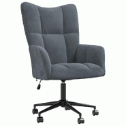 Décoshop26 - Fauteuil lounge chaise de canapé sur roulettes design moderne en velours gris foncé DEC026695 - gris 3000255960262