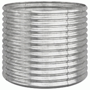 Helloshop26 - Jardinière bac lit surélevé plantes fleurs terrasse jardin de jardin acier enduit de poudre 80 x 80 x 68 cm Argenté 02_0038581 - 300