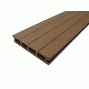 Lame terrasse bois composite alvéolaire Qualita - L 360 cm x l 14 cm x ép 25 mm - Coloris terre cuite - Surface couverte : 0,5 m² - Garantie 10 ans_0