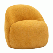 Mauro Ferretti Fauteuil Ginevra Moutarde En Tissu Bouclé Moderne 81 X 78 X 64 Cm - Design Scandinave Avec Structure En Contreplaqué - beige 142933000S
