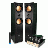 Pack Home-Cinéma 2.0 Evidence Acoustics Hifi - 2x500W PMPO, Amplificateur à tube, EA-50TUBE-BT stéréo Vintage, Micro VHF - 3666638037015