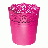 Prosperplast - Pot LACE - 16x16x18,5 cm, coloris Fuchsia - rose plastique polypropylène ZA3400