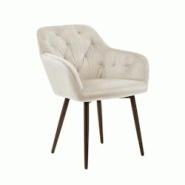 SalesFever Fauteuil | Velours | L 61 x P 45 x H 85 cm | crème - beige multi-matériau 396124 SalesFever Fauteuil | Velours | L 61 x P 45 x H 85 cm | crème - beige multi-matériau 396124