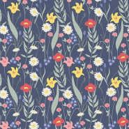 Serviettes, 3 plis pliage ¼ 33 cm x 33 cm "Blomsterhav" (200 unités) PAPSTAR - bleu papier 89321-C