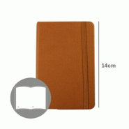 SMARTD Bloc-notes lissé 14x9cm Semi Cuir Camel 116 Feuilles - 5608011028188