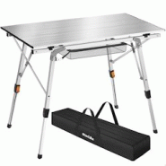 TecTake GmbH tectake Table de camping Tina en aluminium, pliable et réglable en hauteur argent - 404982 - argenté aluminium 404982 TecTake GmbH tectake Table de camping Tina en aluminium, pliable et réglable en hauteur argent - 404982 - argenté aluminium 404982