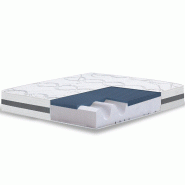 The White Stone Matelas Simple 105x210 Memory Foam orthopédique | Hauteur 22 cm | Made in Italy - blanc textile CARBONH20-MEMORYFOAM-105X210X22