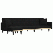 VidaXL Canapé-lit en forme de L noir 275x140x70 cm tissu Modèle Padria - 3157234