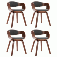VidaXL Chaises à manger lot de 4 bois courbé et tissu Modèle Grandeur Prestige - 3054820