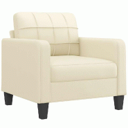 VidaXL Fauteuil Crème 60 cm Similicuir Modèle Germorix - Matériau naturel 359108