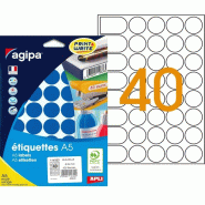 400 étiquettes bleues multi-usage, diamètre 24 mm (10 feuilles A5 / cdt) - 3270241143225