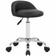 CLP Tabouret de travail Teramo en similicuir Noir - noir polyester 316456