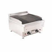 Cuistance Grill charcoal à gaz - plaque fonte rainurée - 2 brûleurs - gris GCHD600