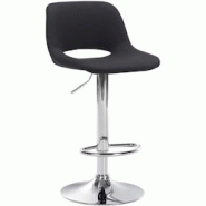 Décoshop26 - Tabouret de bar chaise haute x1 avec repose-pieds en tissu noir piètement métallique chromé 10_0004613 - noir 3000252199511 Décoshop26 - Tabouret de bar chaise haute x1 avec repose-pieds en tissu noir piètement métallique chromé 10_0004613 - noir 3000252199511