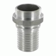 Douille KC nipple mâle aluminium annelée avec collerette - YRCMGAL050 - Filetage 2