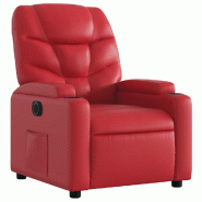 Fauteuil inclinable électrique Rouge Similicuir Modèle Derviora - 8721012171374