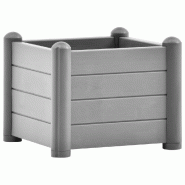 Helloshop26 - Jardinière bac lit surélevé plantes fleurs terrasse jardin de jardin PP pierre 43 x 43 x 35 cm gris 02_0039855 - gris 3000218643652