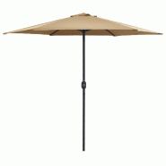 Helloshop26 - Parasol d'extérieur et mât en aluminium 270 x 246 cm taupe 02_0008290 - aluminium 3000443147765