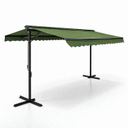 Oviala Business Store double pente avec coffre 3 x 4 m en aluminium vert cactus - vert aluminium 114884_0
