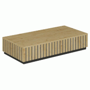 Podium pour mannequins Vertigo T03 MDF noir et chêne clair 120x60x25cm