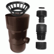 Récupérateur Collecteur Eau de Pluie PVC pour Gouttière D. 100 mm avec Raccords ABS (Marron) - D-Work - marron 3664100209854 Récupérateur Collecteur Eau de Pluie PVC pour Gouttière D. 100 mm avec Raccords ABS (Marron) - D-Work - marron 3664100209854