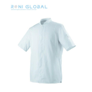 Veste de cuisine blanche unisexe - Manches courtes - Coupe slim - Polyester et coton 37.5® - BOLT MC 37.5® ROBUR_0