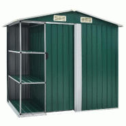 VidaXL Abri de jardin avec étagère Vert 205x130x183 cm Fer Modèle Atlas Frame Plus - 47104