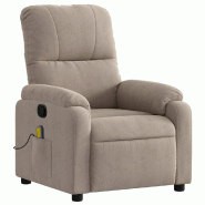 VidaXL Fauteuil inclinable de massage taupe tissu microfibre Modèle Estoria - 8721012202092