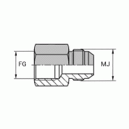 Adaptateurs - Droit mâle JIC - X femelle gaz cylindrique - 7/16' , 11.11 , 1/8' , 8.56