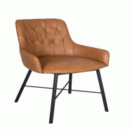 ANTIC LINE CREATIONS Anticline - Chaise capitonnée en polyuréthane L44 * H81*P48 cm caramel - CS1664 ANTIC LINE CREATIONS Anticline - Chaise capitonnée en polyuréthane L44 * H81*P48 cm caramel - CS1664