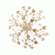 BeLight Edera Plafonnier En Fer Laqué Ivoire Décor Or Antique Et Strass Cristal 6 Lumières H.22 D.80 Bl50-Pl6-Av - doré 8050713210656