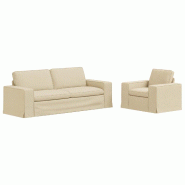 Canapé 2 pcs Crème 182 x 80 x 82 cm tissu Modèle Apex Panorama Vision - Matériau naturel 8721364374805