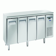 Cool Head table réfrigérée inox 4 portes. Dégivrage auto. Temp. -2°C/+8°C. Mesure 225x60x85 cm. Refroidissement SR4100 - 1747