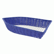 Corbeille poissonnerie polypro "Barque bleue" fond grillagé 58x41x12cm