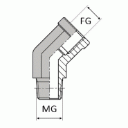 Coude mâle gaz conique x femelle gaz cylindrique - WCMFG40202 - CMFGCO 1/8 45