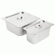 Ensemble de bacs inox 1 x GN 1/3 (P)150 mm et 1 × GN 2/3 (P)150 mm avec couvercles