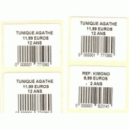 Étiquettes textiles codes à barres