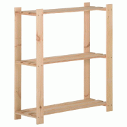 Helloshop26 - Étagère 3 niveaux stockage  80 x 28,5 x 90 cm bois de pin massif 02_0000656 - 3000069841535