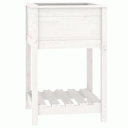 Helloshop26 - Jardinière bac lit surélevé plantes fleurs terrasse jardin avec étagère 54 x 54 x 81 cm bois massif de pin blanc 02_0038395 - 30002 Helloshop26 - Jardinière bac lit surélevé plantes fleurs terrasse jardin avec étagère 54 x 54 x 81 cm bois massif de pin blanc 02_0038395 - 30002