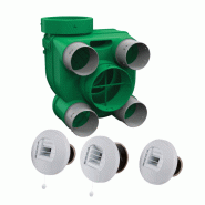 Kit Hygro B VMC simple flux hygroréglable suspendue + 3 bouches électriques - Axelair - KHBERT5160_0