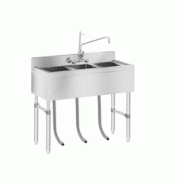 Royal Catering Evier Plonge Profesionnelle Inox RCHS-5 (3 bacs, 100x50x97cm, rebord : 10 cm, profondeur des bassins : 25 cm) - inox 4250928639950 Royal Catering Evier Plonge Profesionnelle Inox RCHS-5 (3 bacs, 100x50x97cm, rebord : 10 cm, profondeur des bassins : 25 cm) - inox 4250928639950