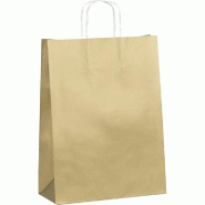 Sac kraft or poignées torsadées 25x10x32cm - par 100