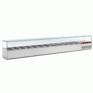 Saladette à ingrédient à poser gn 12x1/4 + gn 1x1/9 avec vitrine - PSX249G/PP9