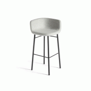 Tabouret haut Xoko avec repose-pieds - assise confortable en laine - 2 modèles H78 et 67 cm Tabouret haut Xoko avec repose-pieds - assise confortable en laine - 2 modèles H78 et 67 cm